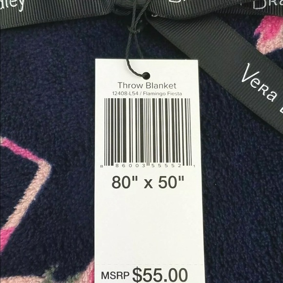 NWT Vera Bradley FLAMINGO FIESTA Throw Blanket - Picture 2 of 3